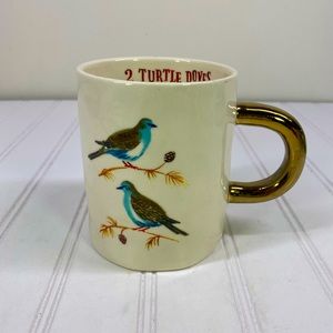 Magenta Ceramic 2 Turtle Doves coffee mug